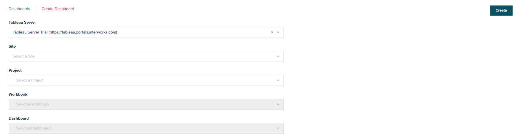 dashboard dropdowns