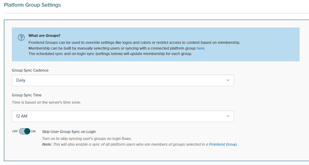 Platform Group Settings